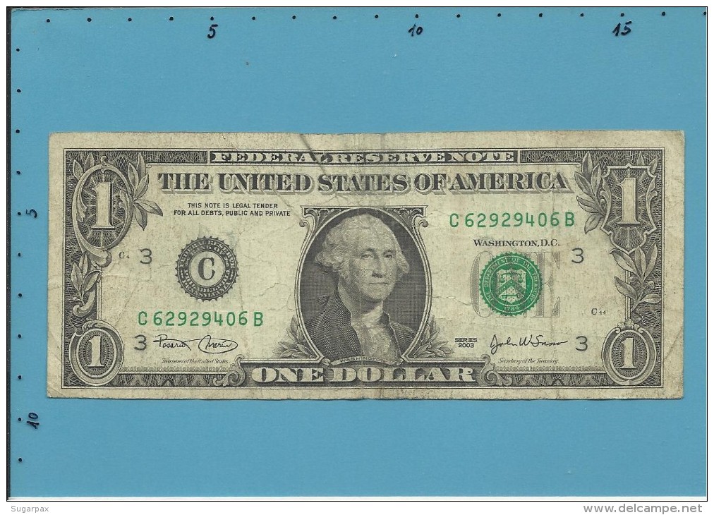 U. S. A. - 1 DOLLAR - 2003 - Pick 515a - PHILADELPHIA - PENNSYLVANIA - Federal Reserve Notes (1928-...)