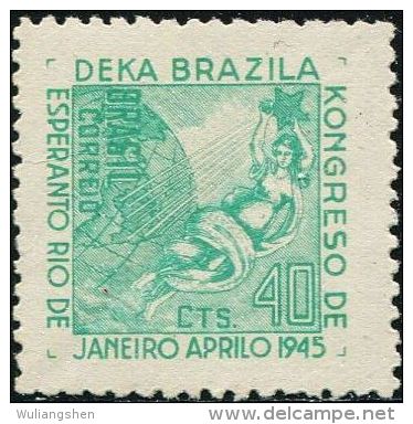 BX0315 Brazil 1945 Esperanto Conference 1v MLH - Unused Stamps