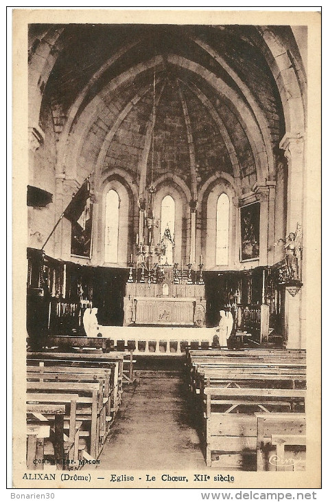 CPA 26 ALIXAN EGLISE LE CHOEUR XIIè SIECLE ASSEZ RARE - Sonstige & Ohne Zuordnung