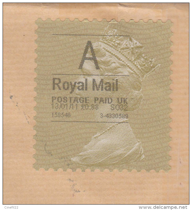 GB, Royal Mail A, Adhésif Dentelé, 2011, Sur Lettre Pour La France - Universal Mail Stamps