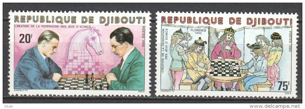 Djibouti 1980 Mi 278-279 MNH CHESS - Schaken