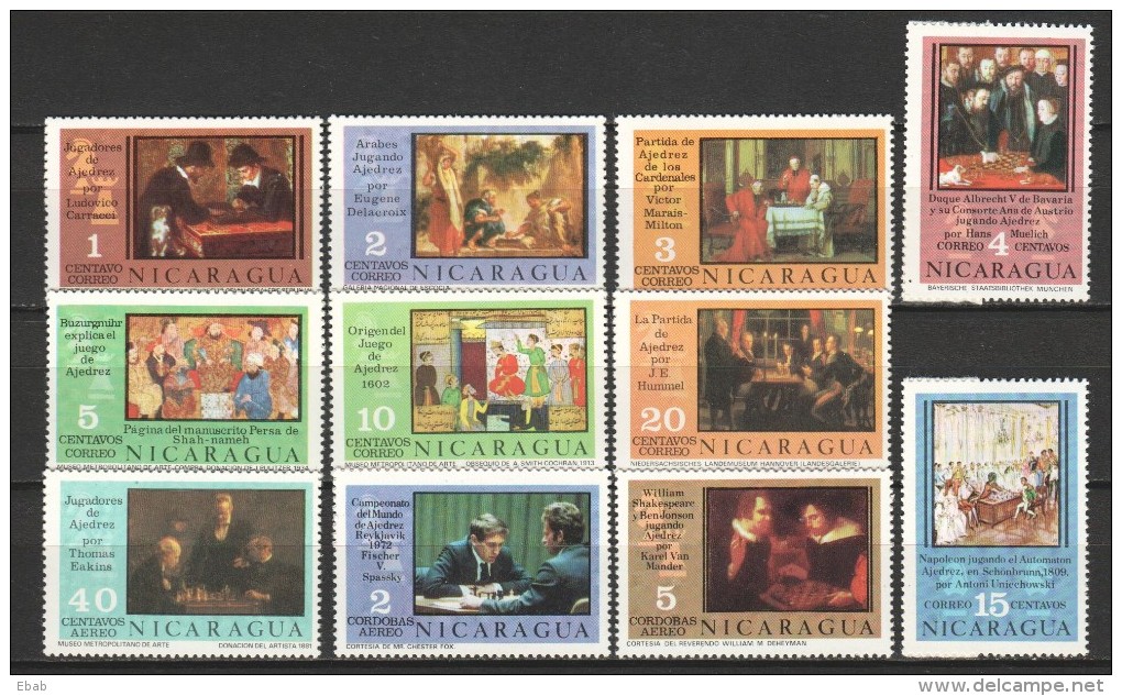 Nicaragua 1976 Mi 1919-1929 + Block 92A / 92B MNH CHESS - Scacchi