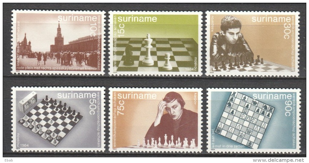 Surinam 1984 Mi 1100-1105 Mi Block 38 Mi 1162 MNH CHESS - Schaken