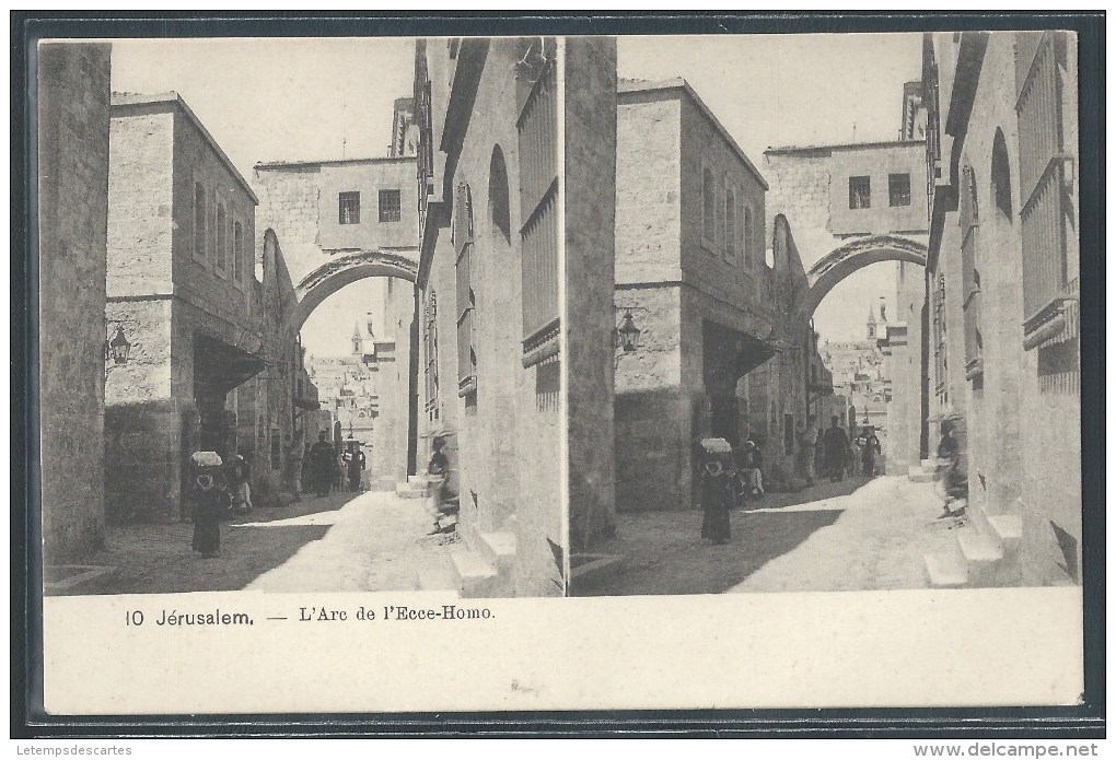 - IMAGE ISRAEL - Jérusalem, L'Arc De L'Ecce Homo - Carte Stéréoscopique - Israël