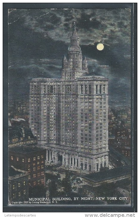 CPA USA - New York, Municipal Building By Night - Autres Monuments, édifices