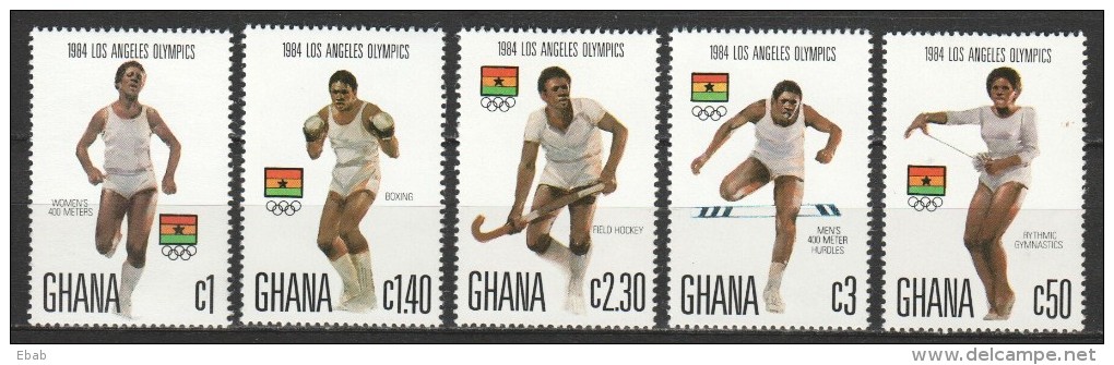 Ghana 1984 Mi 1048-1052 MNH OLYMPICS - Zomer 1984: Los Angeles