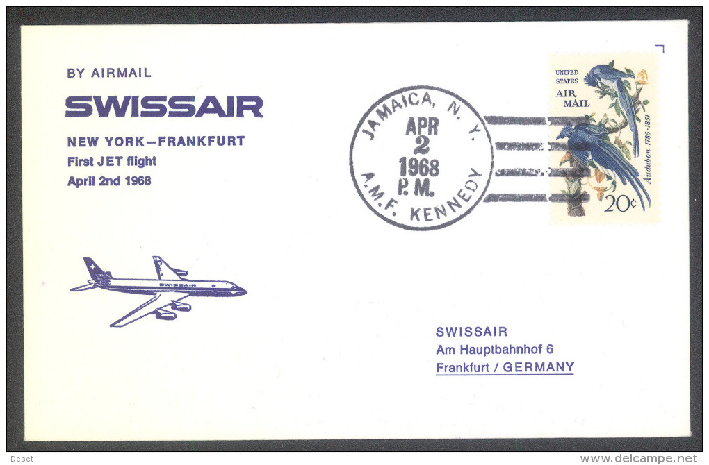 Swissair 1968 New York - Frankfurt First Flight Cover - Sonstige & Ohne Zuordnung