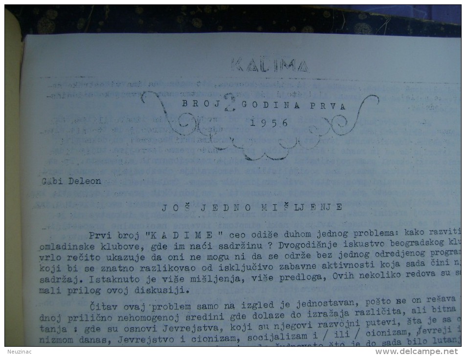 Kadima-YUDAICA-Yugoslavia -Serbia-Beograd-Jevrejska Omladina-magazine Jewish Youth-1956 (K-2) - Lingue Slave