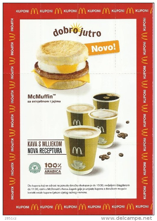 McDonalds Flyer / Coupon, 2014., Croatia - McDonald's