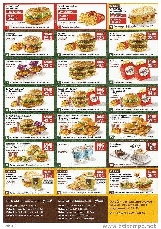 McDonalds Flyer / Coupon, 2014., Croatia - McDonald's