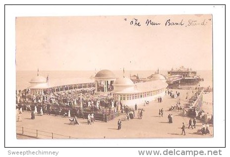 RP THE NEW BANDSTAND Shows PROMENADE AND PIER USED 1916 ? SUSSEX   PHOTO CARD - Hastings