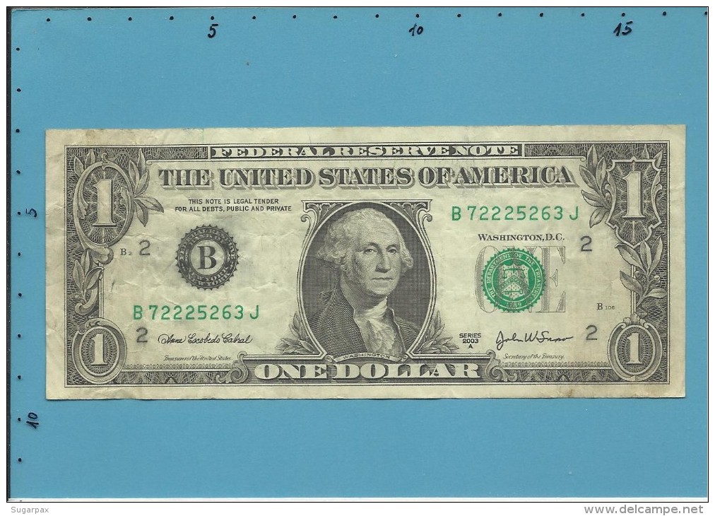 U. S. A. - 1 DOLLAR - 2003 A - Pick 515 B - NEW YORK - Billetes De La Reserva Federal (1928-...)