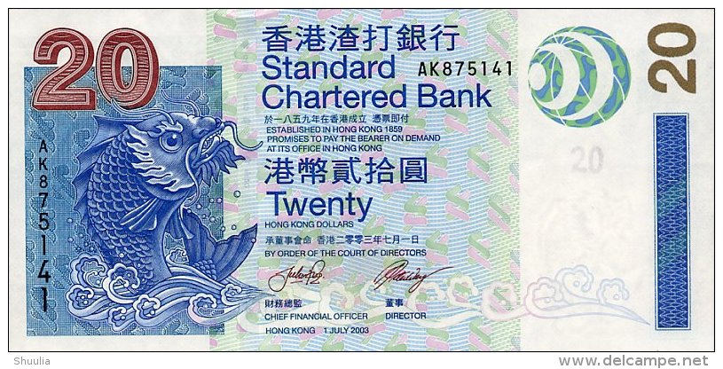 Hong Kong 20 Dollars 2010 Pick 297 UNC - Hong Kong