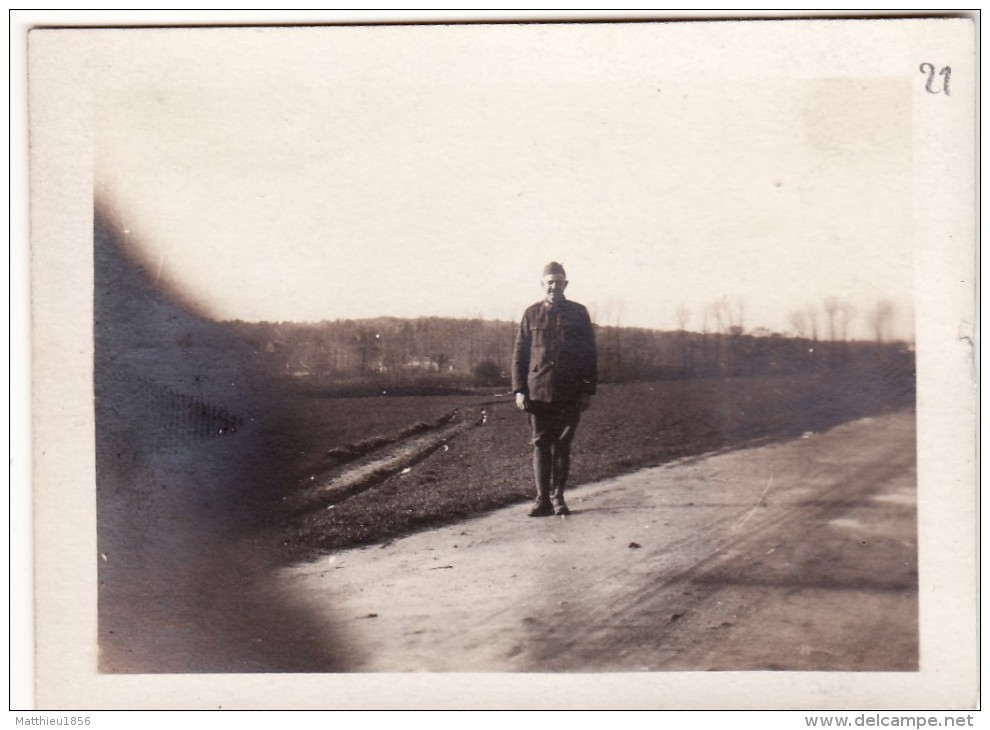 Photo 1918 Secteur IEPER (Ypres, Bataille De La Lys) - Un Soldat Américain (A73, Ww1, Wk1) - Ieper