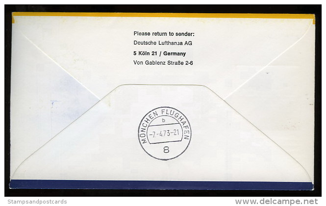 Portugal Premier Vol Lisboa - Stuttgart - Muenchen Boeing 727 First Flight Cover - Lettres & Documents