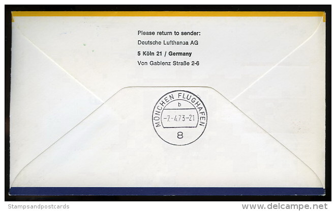 Portugal Premier Vol Lisboa - Stuttgart - Muenchen Boeing 727 First Flight Cover - Lettres & Documents