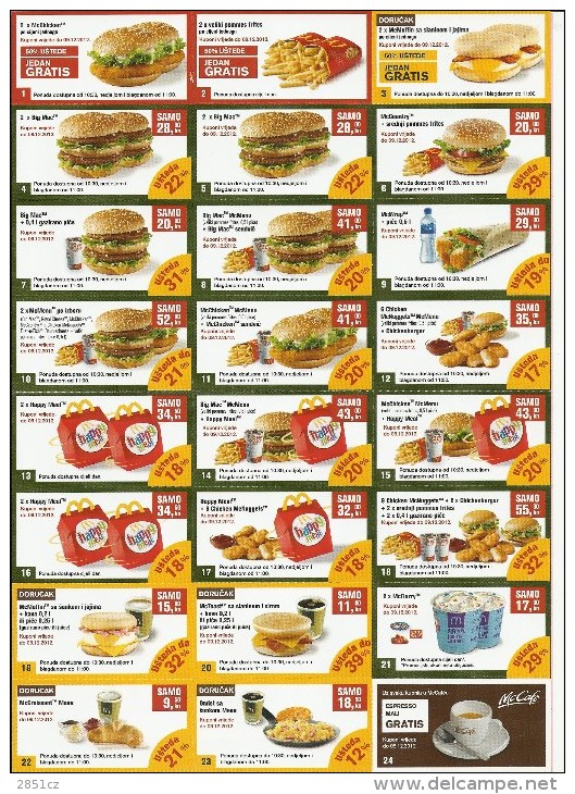 McDonalds Flyer / Coupon, 2012., Croatia - McDonald's