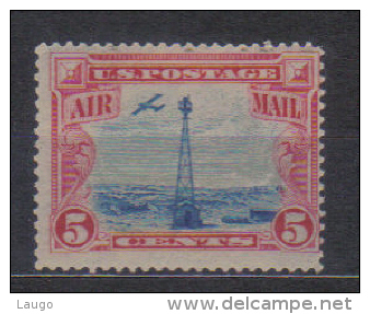 USA Mi 310 Air Mail Stamp , Tower Sherman Hill 1928 MH  Mint Light Hinged - 1b. 1918-1940 Ongebruikt