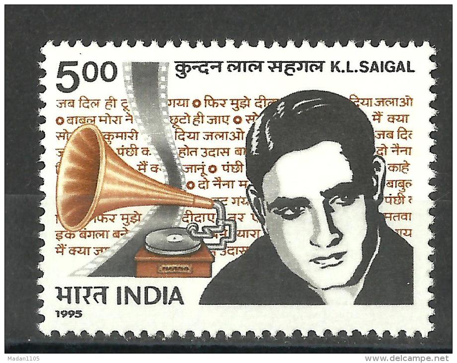 INDIA, 1995, K.L.Saigal (Actor & Singer) - Commemoration,   MNH, (**) - Neufs