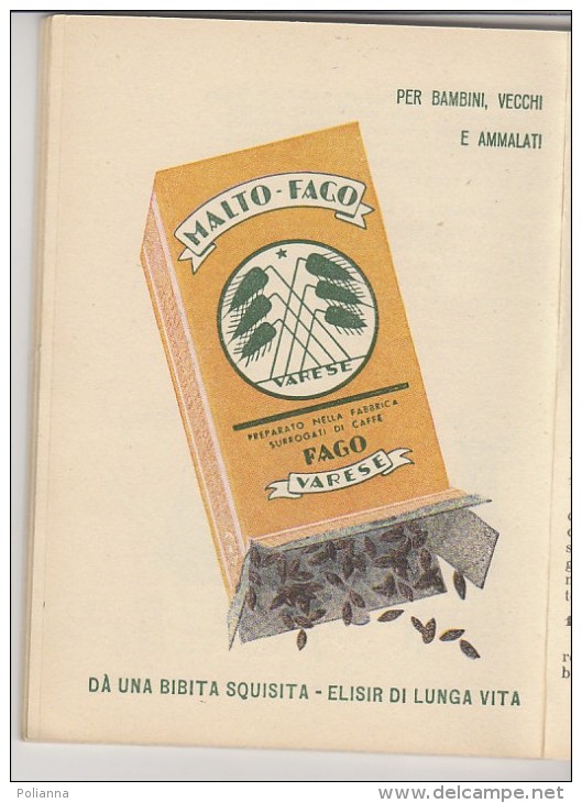 PFY/29 LIETA MASSAIA - LIBRETTO PUBBLICITARIO FAGO - RICETTE CUCINA Tip.S.A.I.T.A. 1953 - House & Kitchen