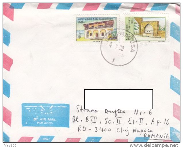 STAMPS ON COVER, NICE FRANKING, ARCHITECTURE, 1992, TURKEY - Covers & Documents