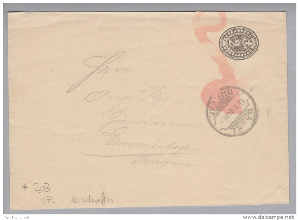 Heimat Rasierklingen-O #2.03 Basel 1904-10-13 Auf 2 Rp. Streifband - Storia Postale