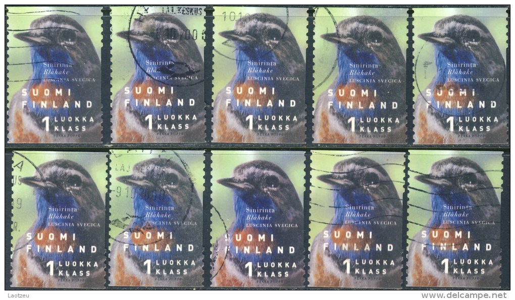 Finlande  1999. ~ YT 1429 Par 10 - Oiseau : Gorge Bleue Miroir - Oblitérés