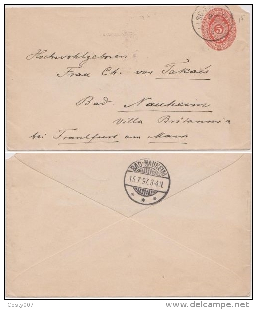 Hungary 1897 Postal History Rare Stationery Cover To Germany D.422 - Cartas & Documentos