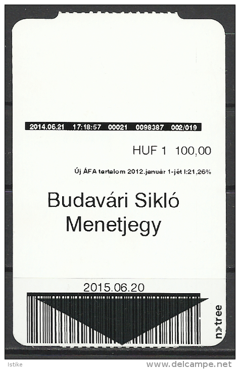 Hungary,  Buda-Castle Funicular  Ticket , 2015. - Europe