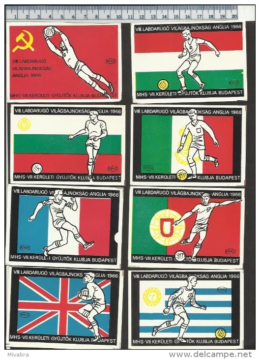 WORLD CHAMPIONSHIP FOOTBALL 1966 IN ENGLAND FLAGS OF THE 16 PARTICIPATING COUNTRIES SOCCER VOETBAL JEUX DE FOOT DRAPEAUX - Zündholzschachteletiketten