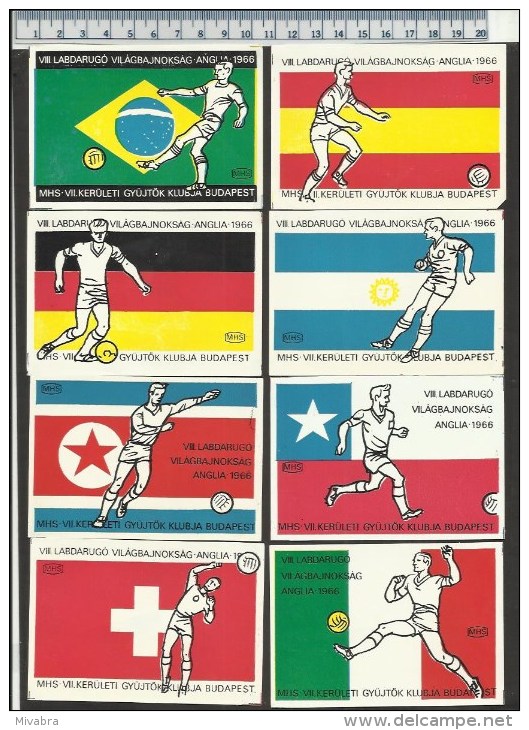 WORLD CHAMPIONSHIP FOOTBALL 1966 IN ENGLAND FLAGS OF THE 16 PARTICIPATING COUNTRIES SOCCER VOETBAL JEUX DE FOOT DRAPEAUX - Matchbox Labels