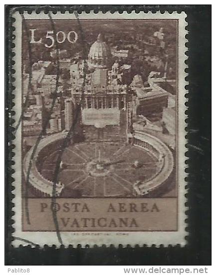 VATICANO VATIKAN VATICAN 1967 POSTA AEREA AIR MAIL SOGGETTI VARI LIRE 500 USATO USED - Poste Aérienne