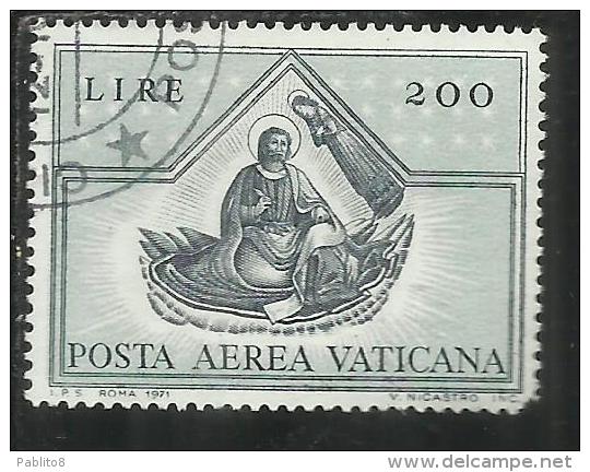 CITTÀ DEL VATICANO VATIKAN VATICAN CITY 1971 POSTA AEREA AIR MAIL 4 EVANGELISTI MATTEO MATTHEW LIRE 200 USATO USED - Poste Aérienne