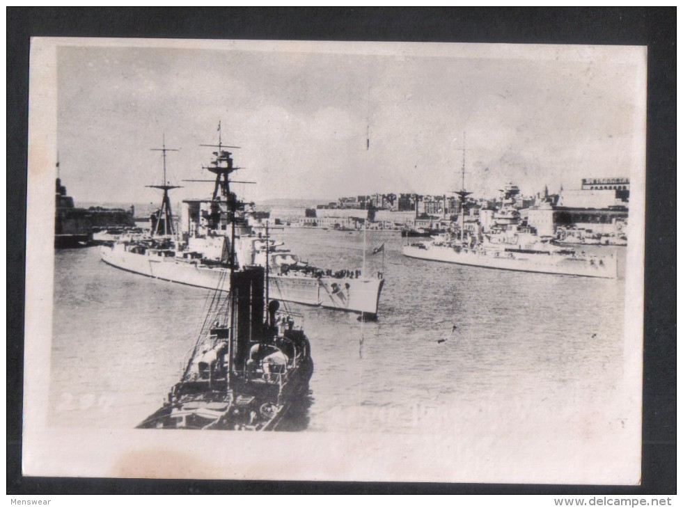 MALTA - H.M.S. QUEEN ELIZABETH   IN THE GRAND HARBOUR OF MALTA   1920s - War, Military