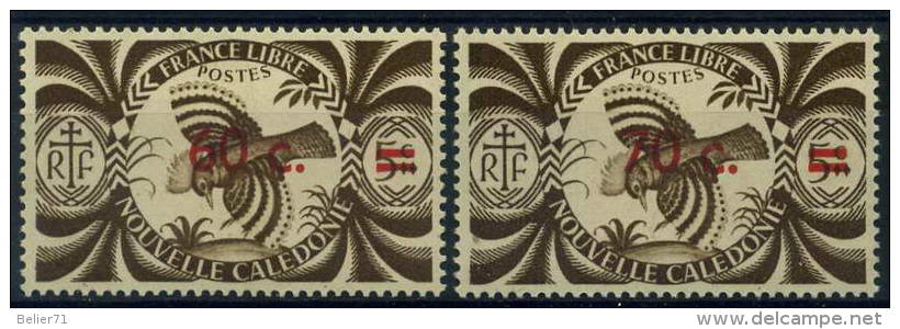 France, Nouvelle Calédonie : N° 250 Et 251 X Année 1945 - Neufs