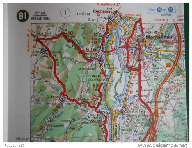 Carte  Routière MICHELIN  N: 81   Avignon > Digne  -1983 1984 - 15éme édition - Cartes Routières