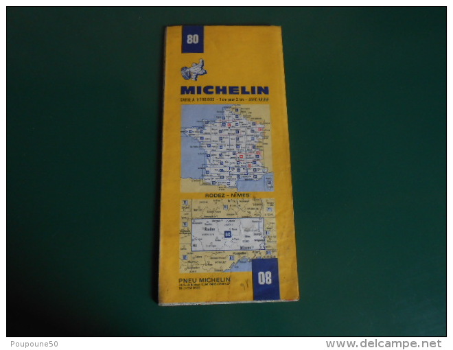 Carte Routière MICHELIN N: 80   Rodez > Nîmes - 1973 - 3ème édition - Cartes Routières