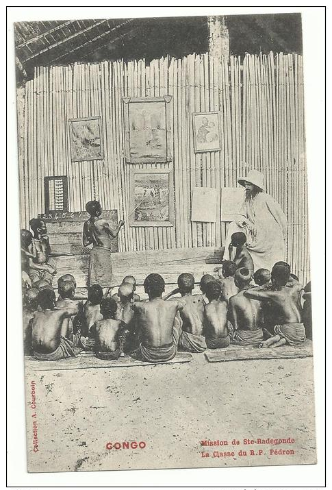 CPA AFRIQUE CONGO -  La Classe Du R.P Pédron- Mission De Ste Radegonde - Französisch-Kongo