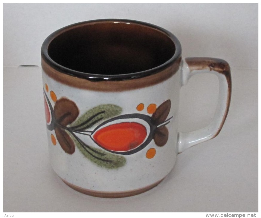 Tasse Schramberger Vintage Orange Et Marron - Autres & Non Classés