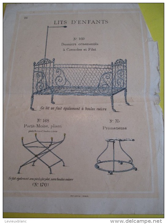 Extrait De Catalogue / Lits D´enfants Et De Poupées/ Origines? //Grand Format/Vers 1900     JE98 - Toy Memorabilia