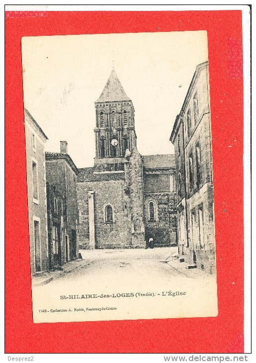 85 SAINT HILAIRE  Cpa Petite Animation L ' Eglise        1942 Robin - Saint Hilaire Des Loges