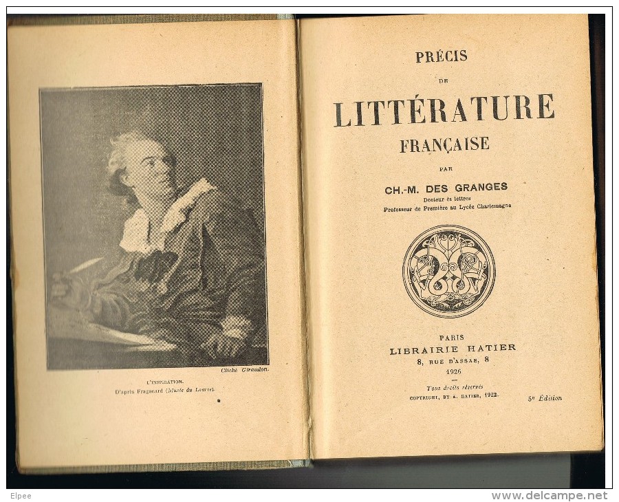 Précis De Littérature Française, Par CH.-M. DES GRANGES 1926 - 18 Ans Et Plus