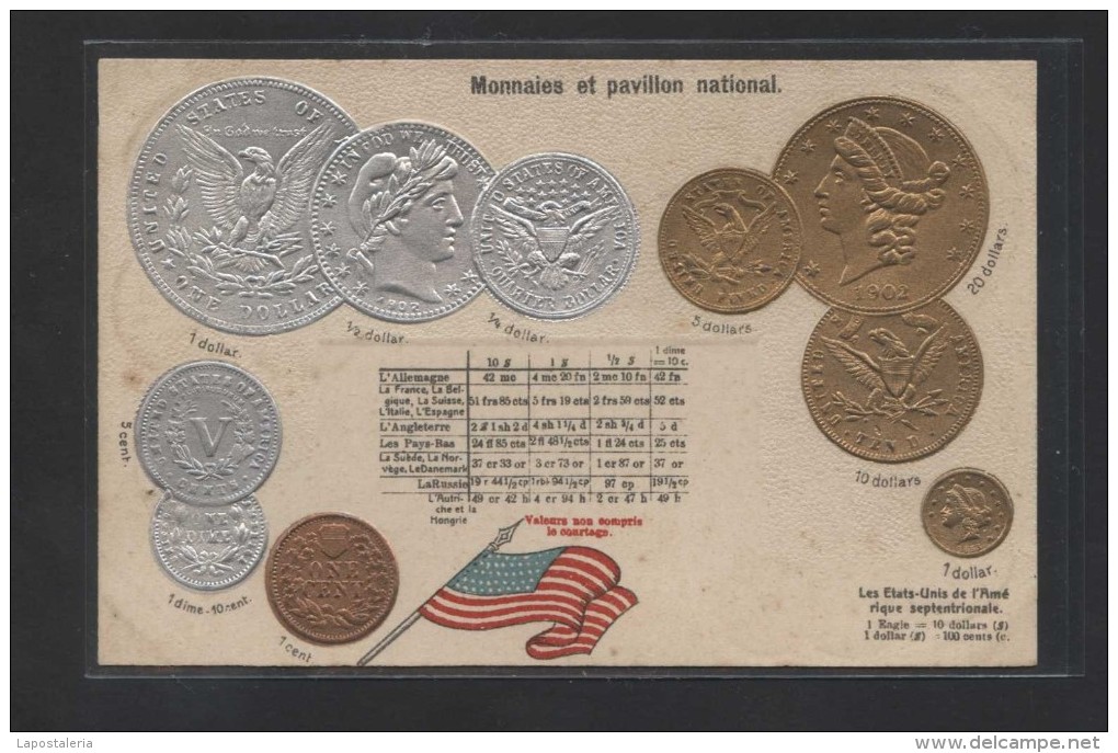 U.S.A. "Monnaies Et Pavillon National" Edición Francesa. Nueva - Monedas (representaciones)