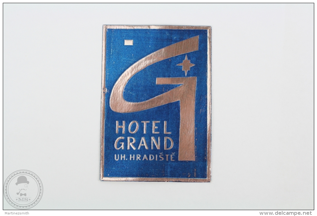 Hotel Grand Uherské HradištÄ› - Czech Republic - Original Hotel Luggage Label - Sticker - Hotel Labels