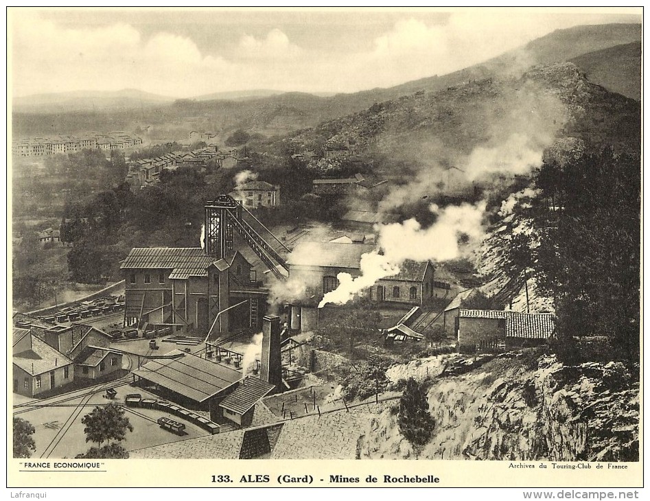 Ref 444- Photographie- Tirage Cartonné - Années 1930 -ales -gard -mines De Rochebelle -theme Mine -mineurs  - - Autres & Non Classés