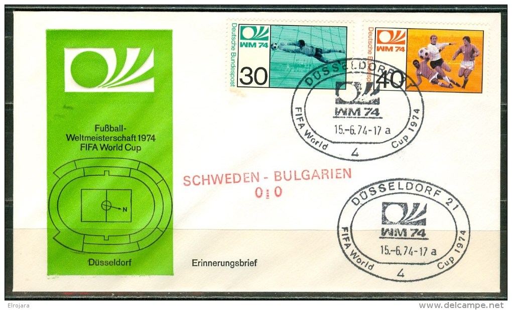 GERMANY Cover With Set For The Match Sweden - Bulgaria 0 : 0 On 15-6-74 - 1974 – Germania Ovest