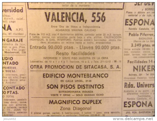 PERIODICO LA VANGUARDIA 1972 OBRAS DE METRO EN UNIVERSIDAD - [1] Jusqu' à 1980