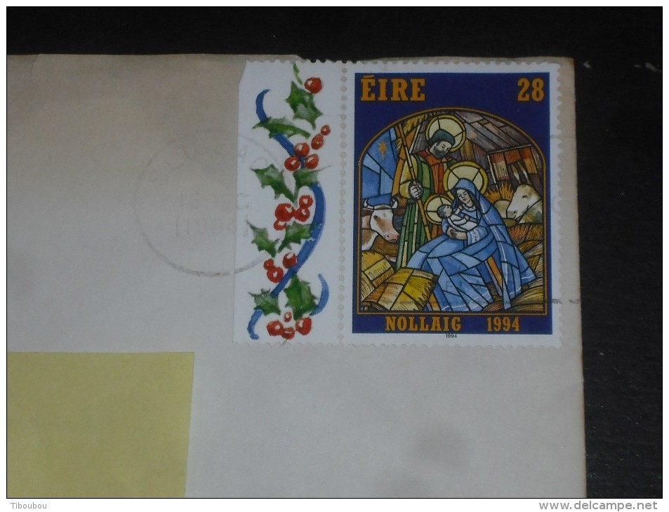 LETTRE IRLANDE IRELAND EIRE AVEC YT 884 - NOEL CHRISTMAS VITRAIL NATIVITE - - Lettres & Documents
