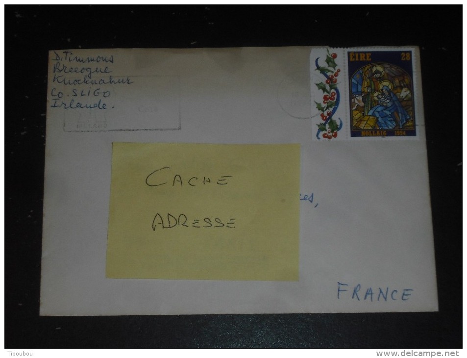 LETTRE IRLANDE IRELAND EIRE AVEC YT 884 - NOEL CHRISTMAS VITRAIL NATIVITE - - Lettres & Documents