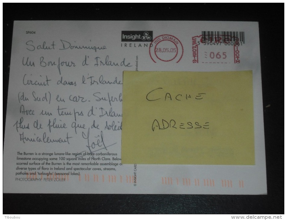 LETTRE IRLANDE IRELAND EIRE AVEC EMA EMPREINTE MACHINE A AFFRANCHIR - INIS DIOMAIN ENNISTYMON - CPM BURREN - - Storia Postale